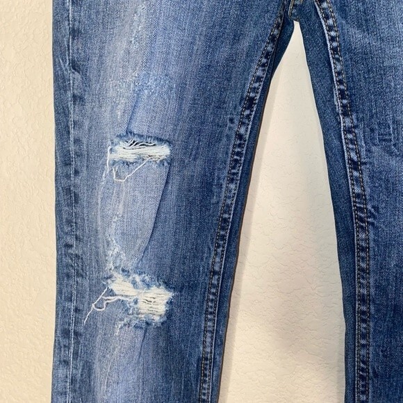 Vigoss jeans Chelsea women y2k 90s skinny crop 26/25 long distressed raw - Picture 3 of 16